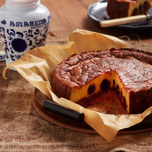 Cherry Chai Cheesecake with Biscoff Cookie Crust